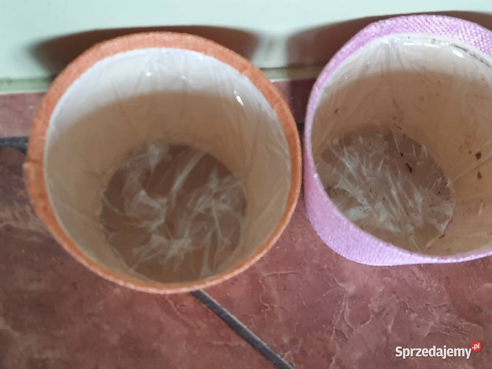 Jutowe kolorowe osłonki na doniczki sztukę Morąg sprzedam