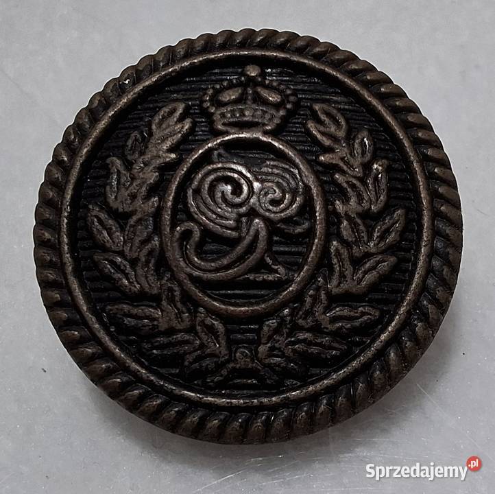 Guzik na stopce Herb liść laurowy korona 20x7mm śląskie Czeladź