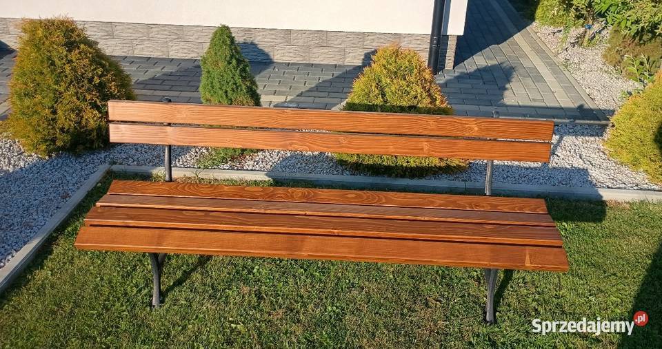 Ławka ogrodowa 200 na żeliwnych nogach metal Ławy i ławki podkarpackie Haczów