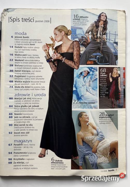 Magazyn Burda 122008 Moda Wykroje Vintage Warszawa sprzedam
