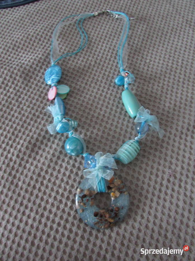 naszyjnik turkusowy niebieski handmade Kraków