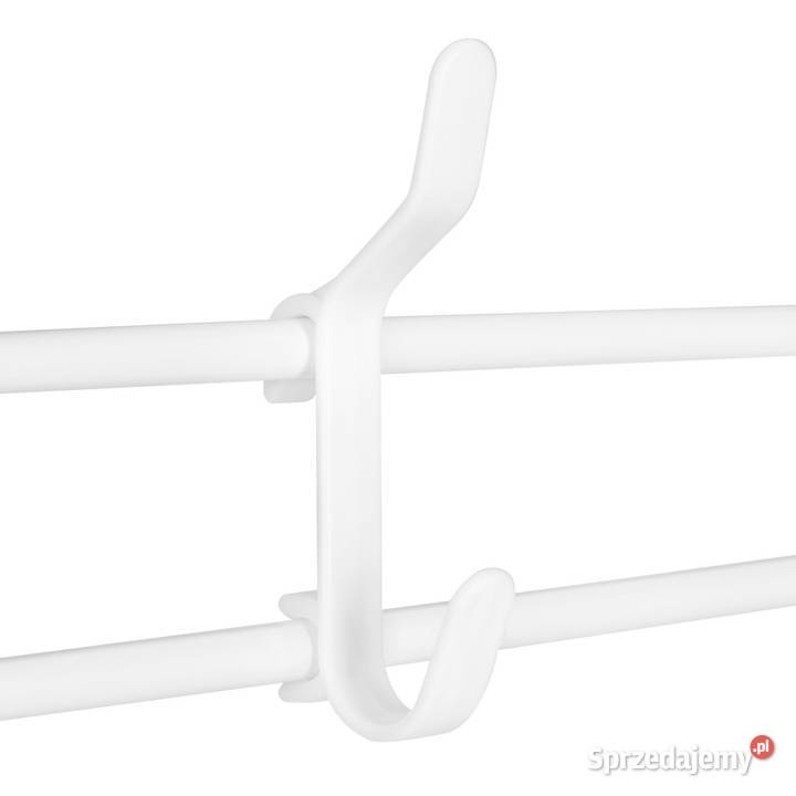 Stojący wieszak na ubrania z półkami biały 80cm Poznań