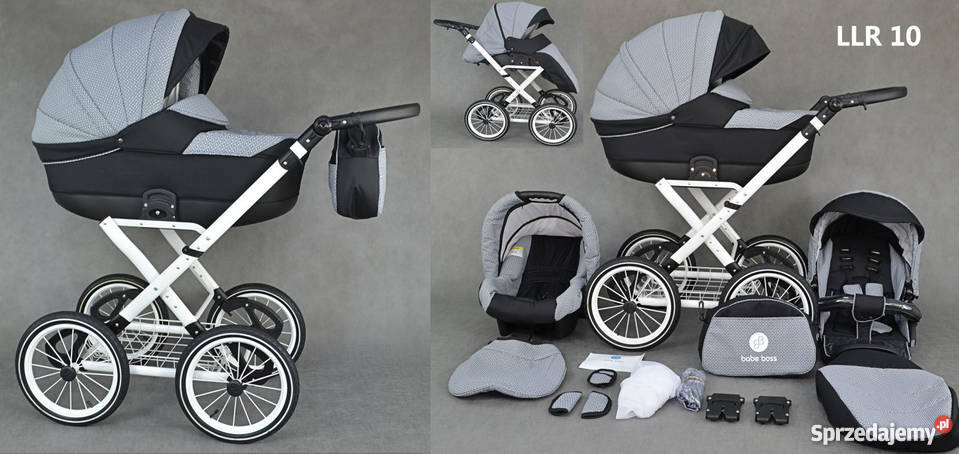 Wózek Dziecięcy 3w1 Lameiro Retro z Fotelikiem Amortyzatory  Kraków