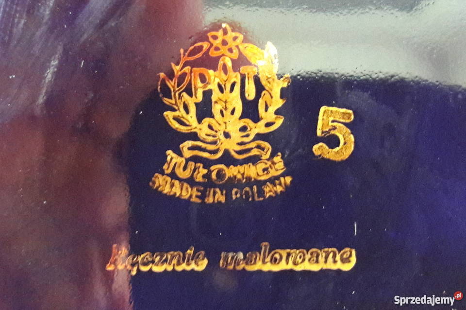 Kobaltowy ręcznie malowany wazon z Tułowic Warszawa