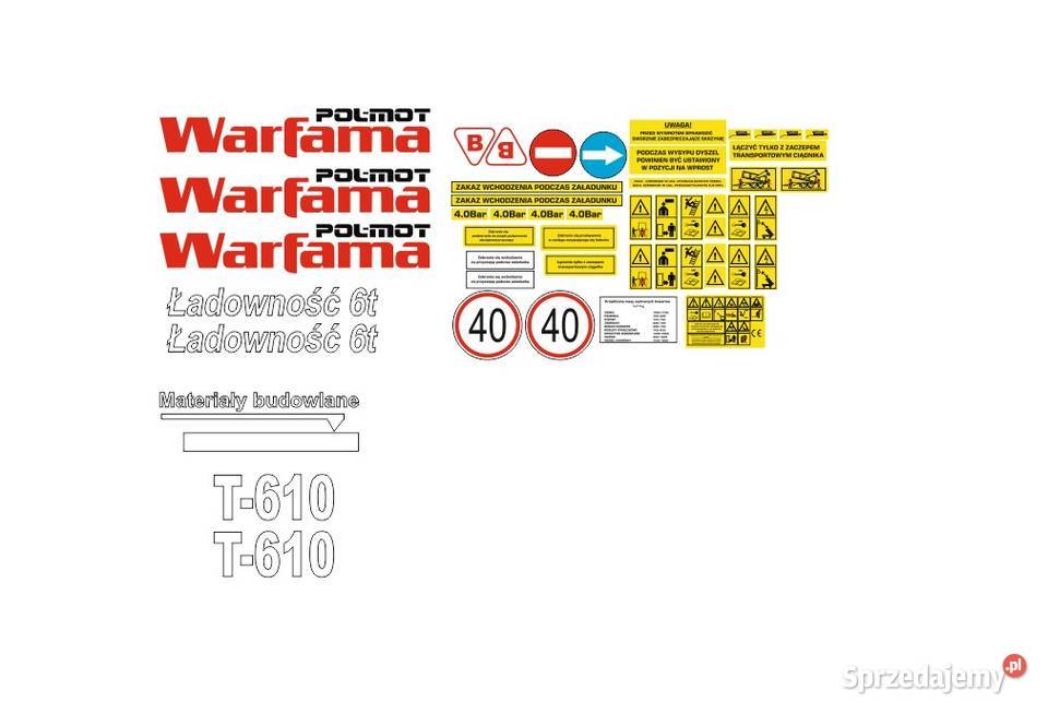 Naklejki Warfama t610 i inne modele super mocne kujawsko-pomorskie Bydgoszcz