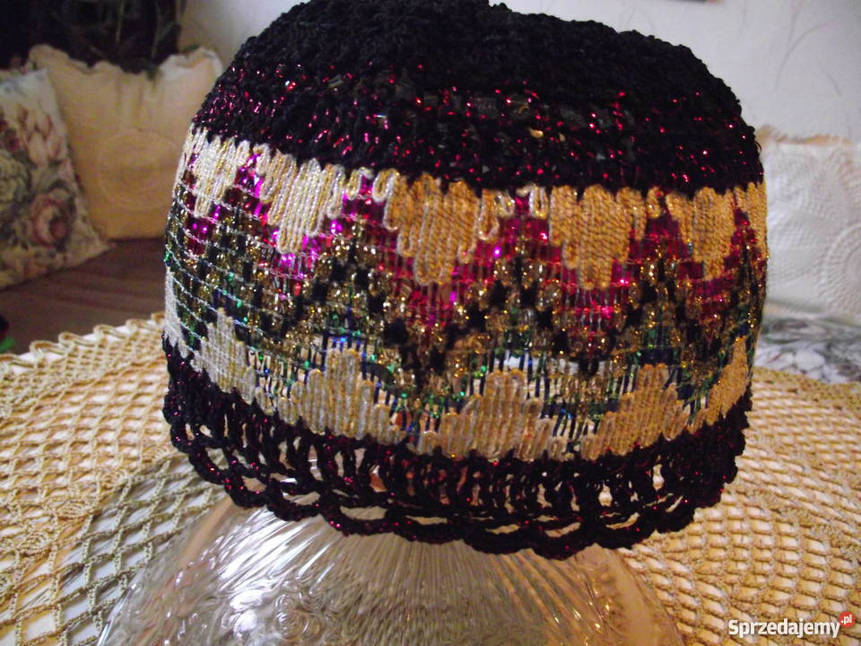 KORONKOWA CZARNO BROKATOWA CZAPECZKA wielkopolskie Piła