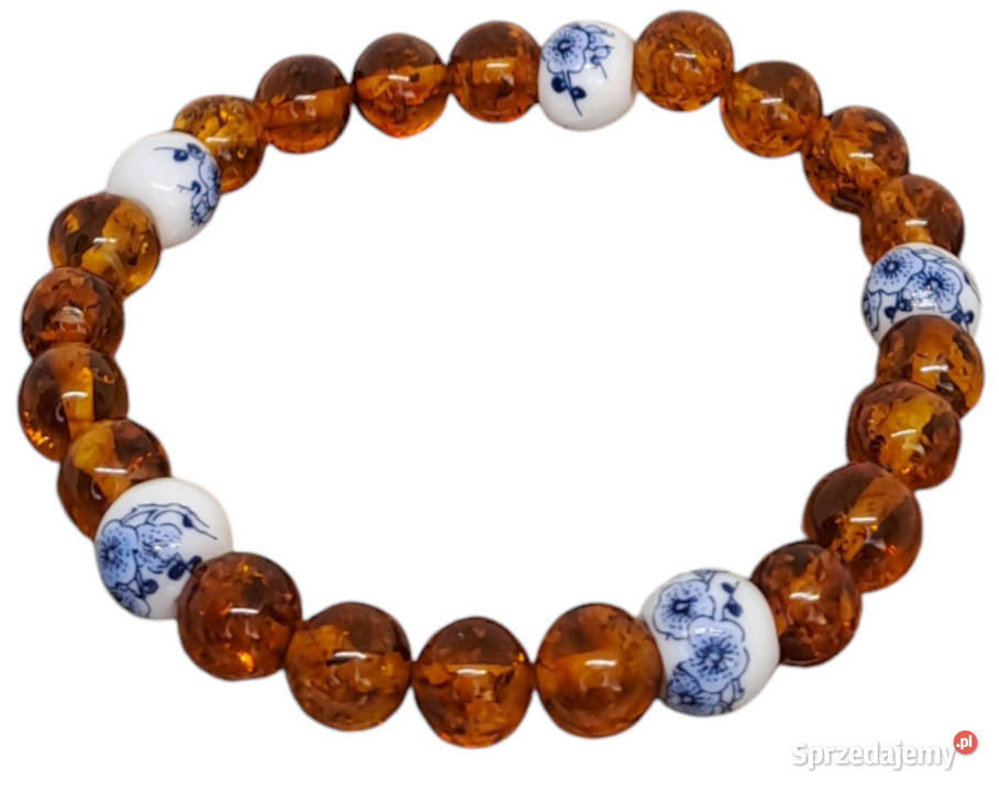 Bransoletka z bursztynu bursztyn bałtycki kulka Warszawa sprzedam