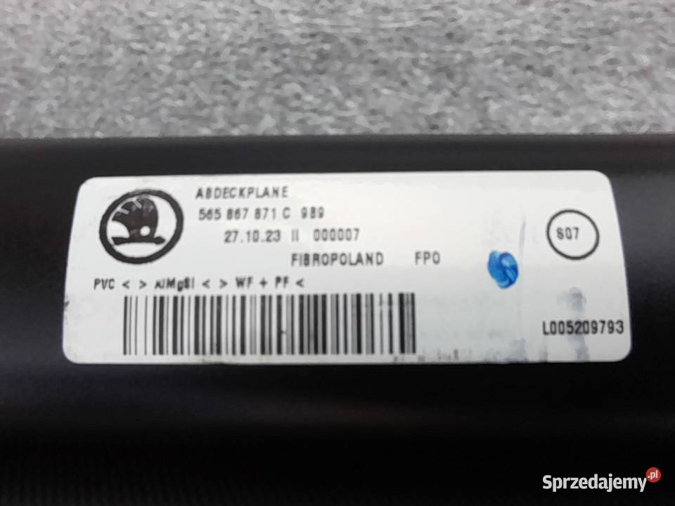 ROLETA BAGAŻNIKA SKODA KODIAQ 565867871C Goleniów
