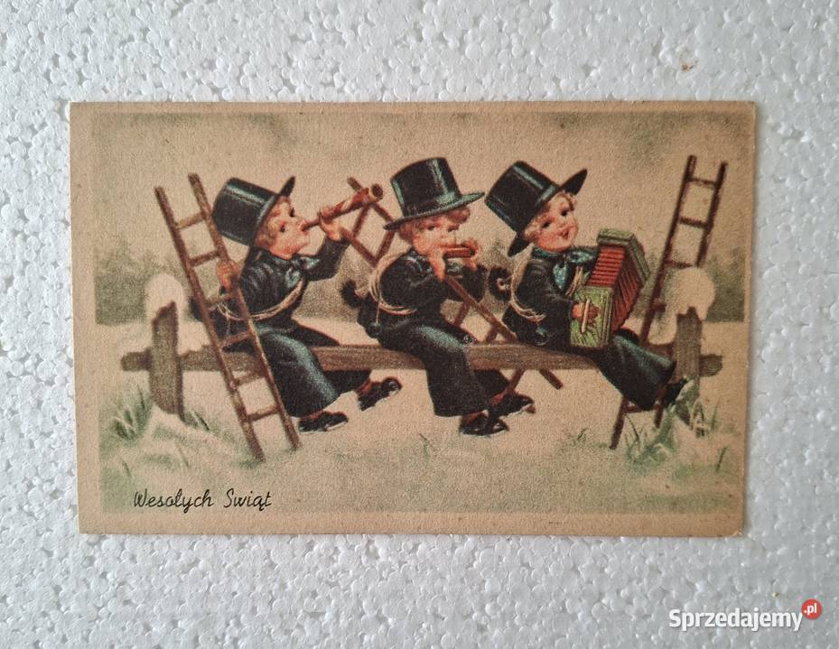 pocztówka świąteczna Kominiarze Warszawa