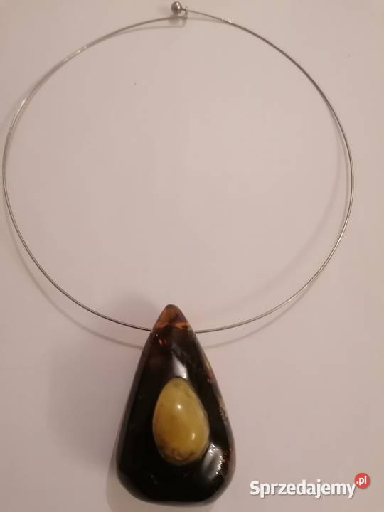 Wisior Bursztyn obroża naszyjnik srebrne Białystok sprzedam