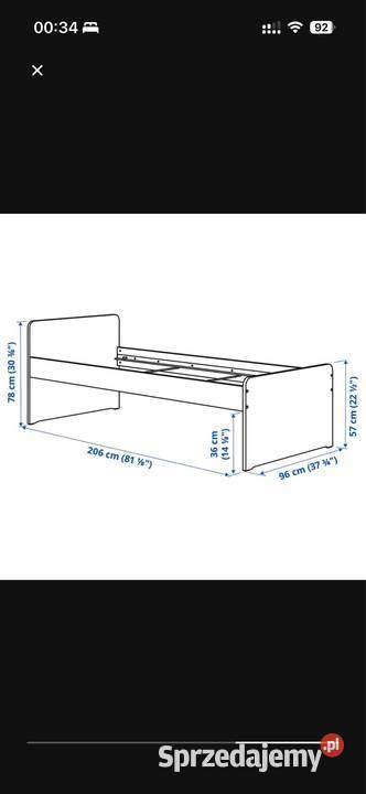 Łóżko SLKT IKEA 90x200 z Materacem Czysty