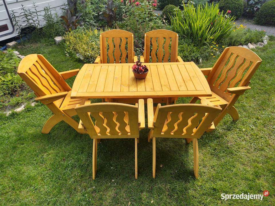 Meble ogrodowe drewniane składane typ X lamel 6 Kalety