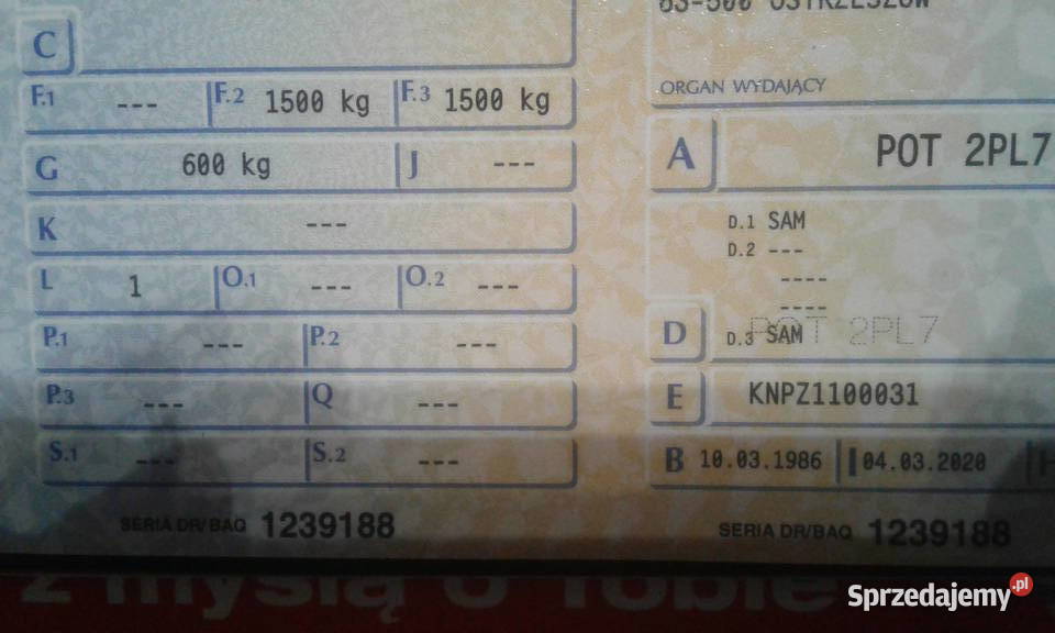 Przyczepa ciezarowa rolnicza dokumenty Czajków