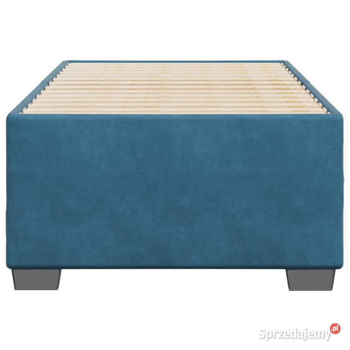 Rama łóżka niebieska tapicerowana aksamitem 90cm