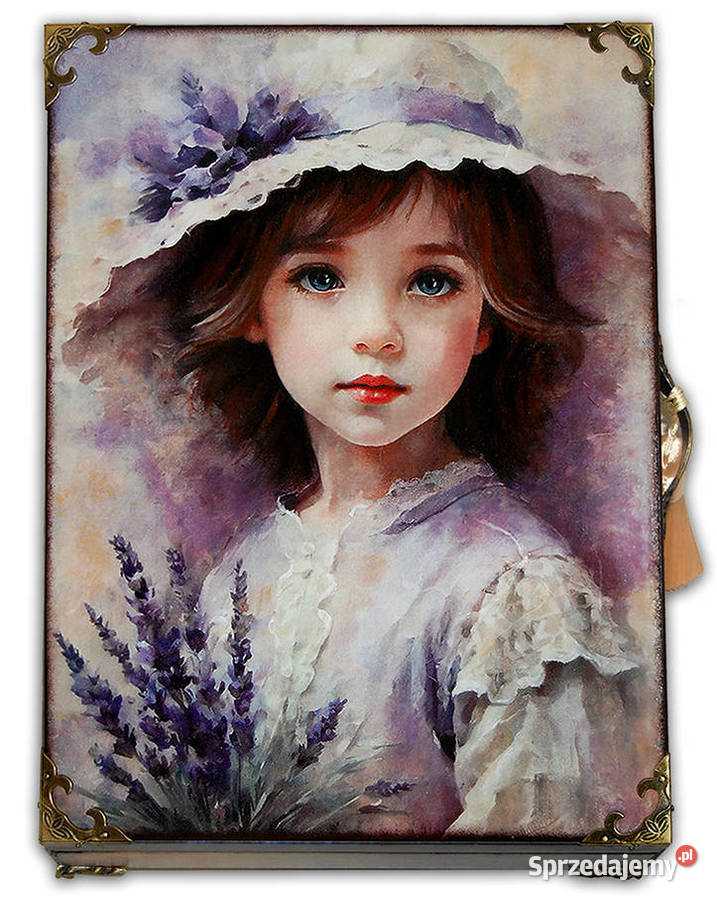 SZKATUŁKA drewniane pudełko LAVENDER GIRL 27x20 Pozostałe kujawsko-pomorskie Bydgoszcz
