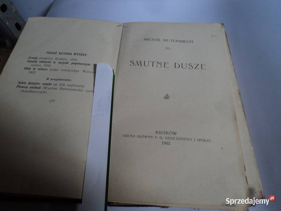 Smutne Dusze nowele Michał Mutermilch 1902r