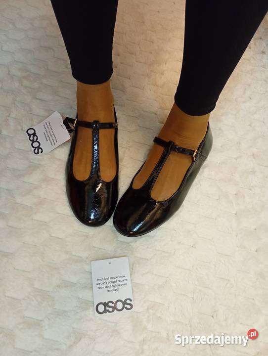 41 Asos Design Czarne baleriny z Londynu Nowe 26.4cm Balerinki