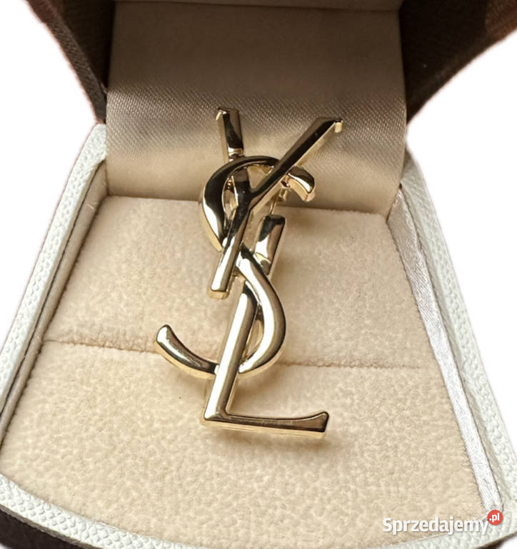 Broszka Yves Saint Laurent YSL złota Warszawa sprzedam
