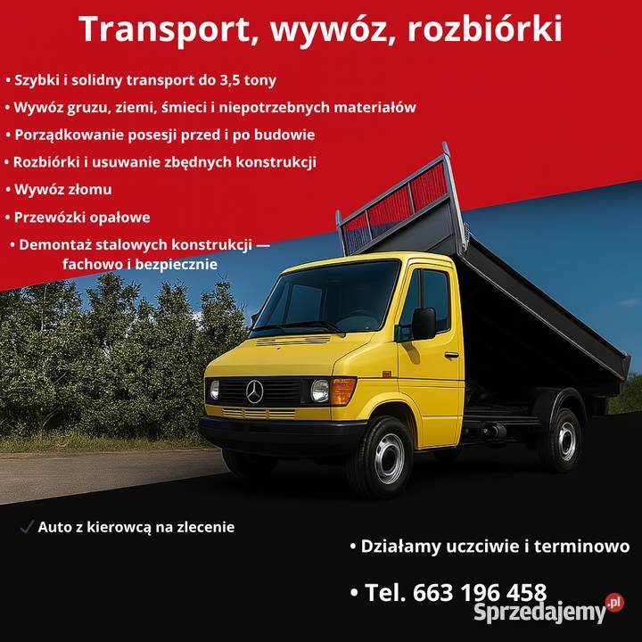 Usługi transportowe wywóz rozbiórki pomorskie Gdańsk