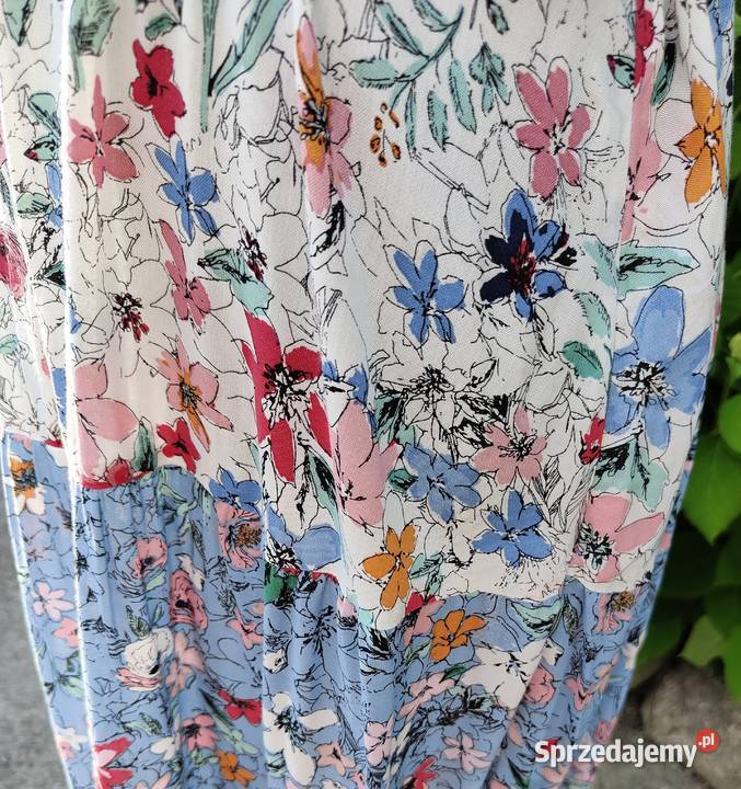 Długa sukienka CA 42 XL biała niebieska kolorowe Szczecin