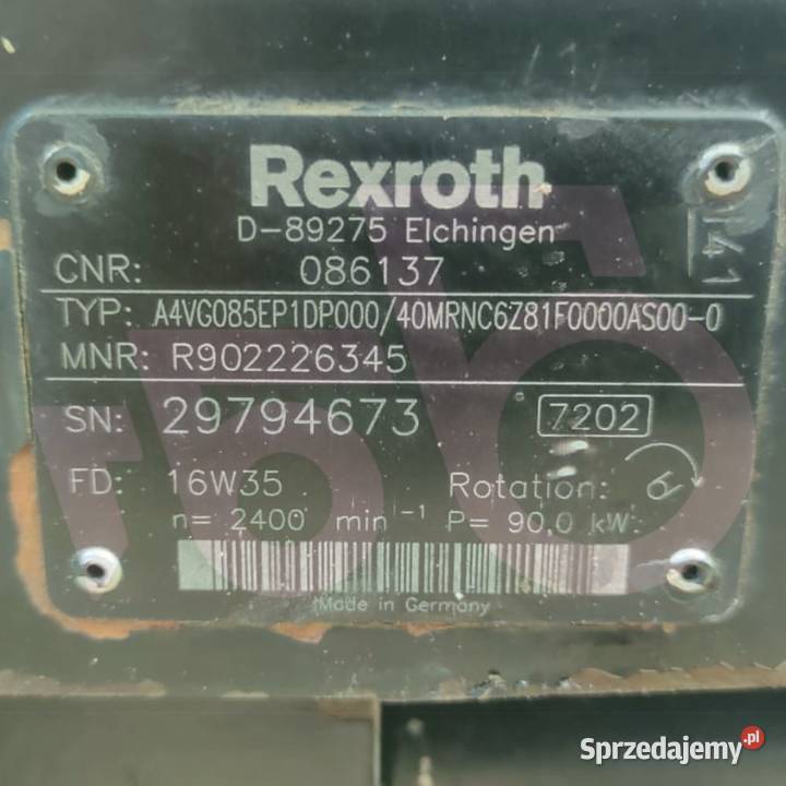 Pompa jazdy A4VG Rexroth R902226345 Merlo 4511 wielkopolskie Wilkowo