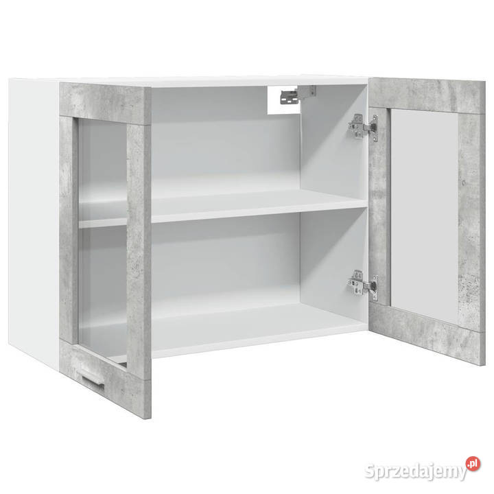 Szafka wisząca z szybą szarość betonu 80x31x60 mazowieckie Warszawa