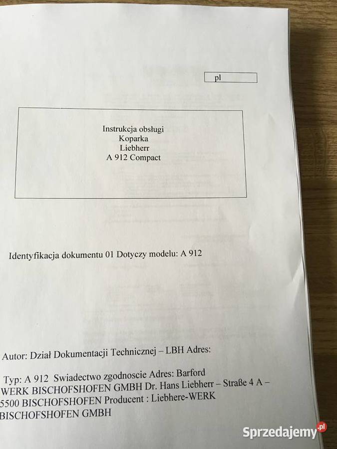 dtr instrukcja obsługi koparka liebherr Szczecin