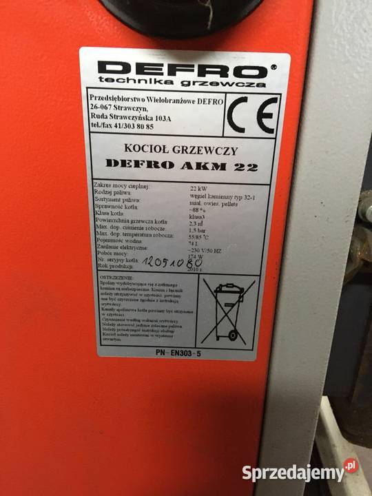 Kocioł grzewczy DEFRO AKM 22 pomorskie Rumia