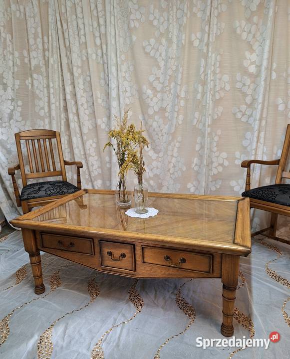 Stół z krzesłami krzesła drewniany zestaw Dubeczno