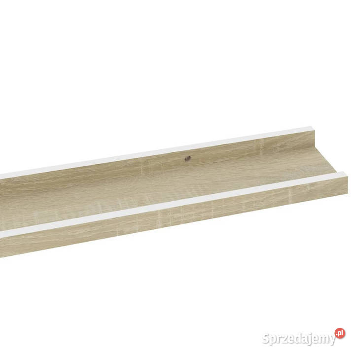 Półki ścienne 2 biel i dąb sonoma 100x9x3 Warszawa