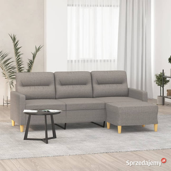 3osobowa sofa z podnóżkiem taupe 180 tkaniną Warszawa