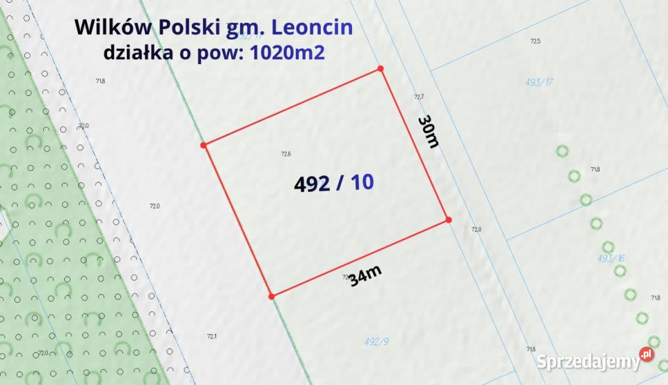 Działka budowlana 1020m2 Wilków Polski