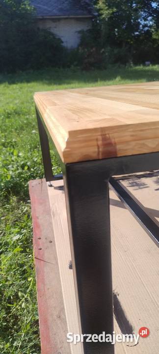 Sprzedam stolik kawowy loft blat buk profil Radom