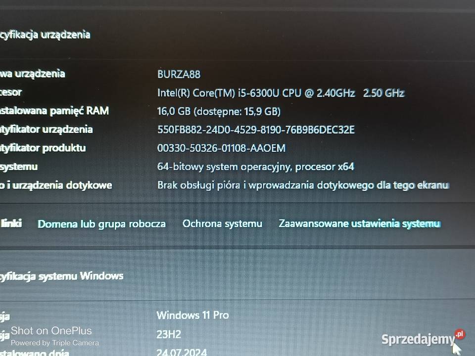 Ultrabook 16GB Ram 256 GB SSD Włodawa sprzedam