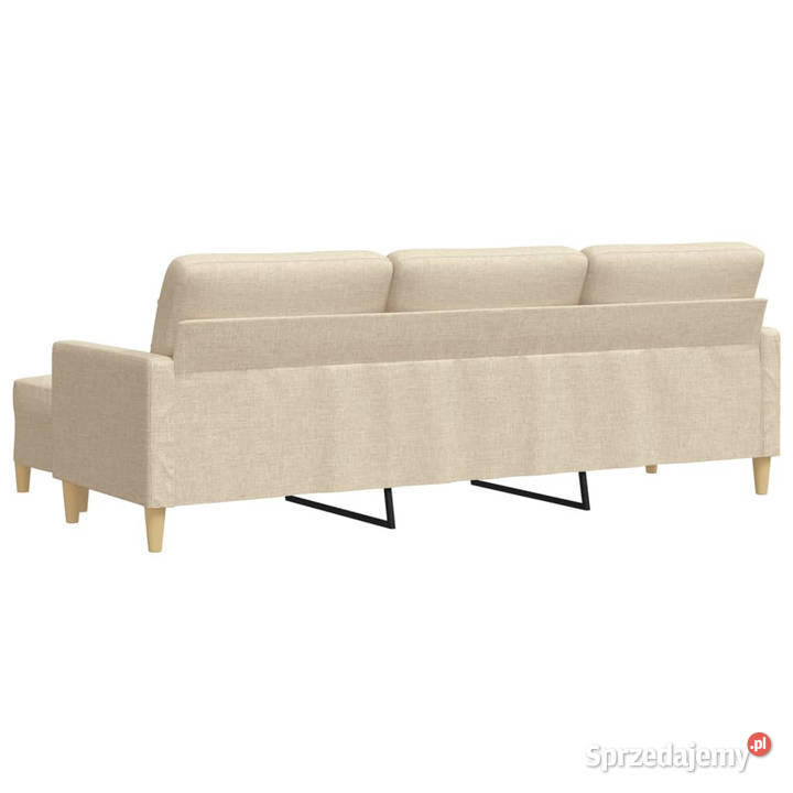 3osobowa sofa z podnóżkiem kremowa 210 tkaniną Warszawa