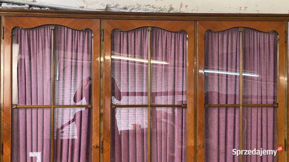 Barokowa szafa pięciodrzwiowa z witryną intarsje zachodniopomorskie Budno