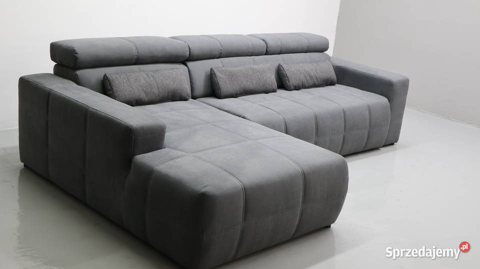 TPF Narożnik regulowane zagłówki zamsz popiel 172cm wielkopolskie