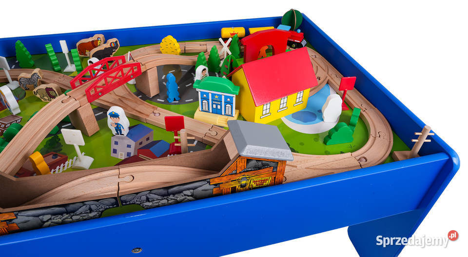 Drewniana kolejka na stoliku mega zestaw tory Warszawa