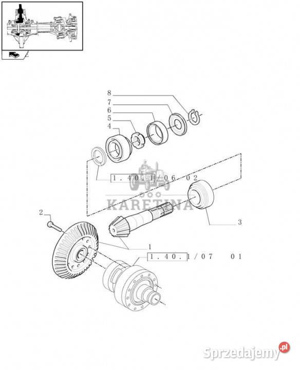 Holland T6010 Koło zębate stoźkowe 87329329 Jastrzębniki