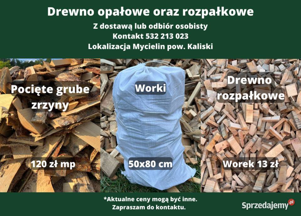 Drewno opałowe Dostawa wielkopolskie Kalisz sprzedam