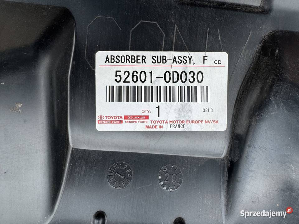 Płyta osłona pod zderzak przód Toyota yaris III Spoilery Międzychód sprzedam