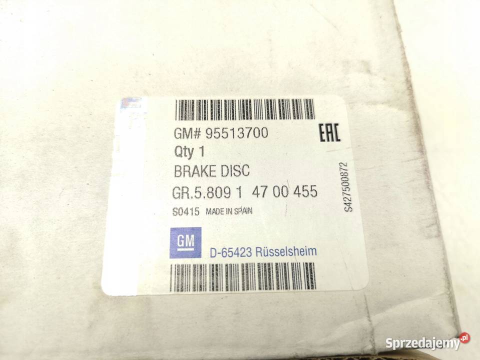 TARCZA HAMULCOWA PRZÓD OPEL AGILA B 20082014