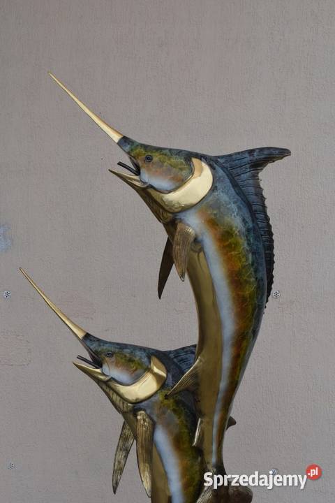 FONTANNA Z BRĄZU złoconego ryby MARLIN 195 Antyki Kraków