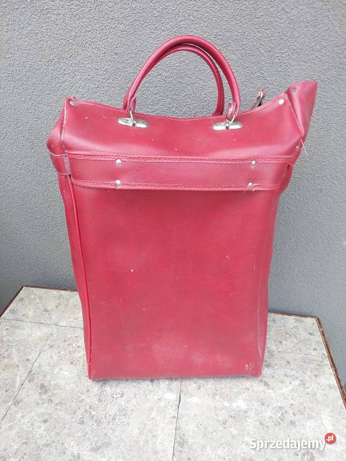 6 Stara torba duża czerwona PRL dekoracja Pozostałe pomorskie Tczew