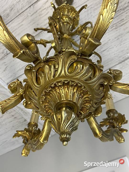 Francuski Żyrandol 40 Francja mosiądz 6ram Antyk Poznań