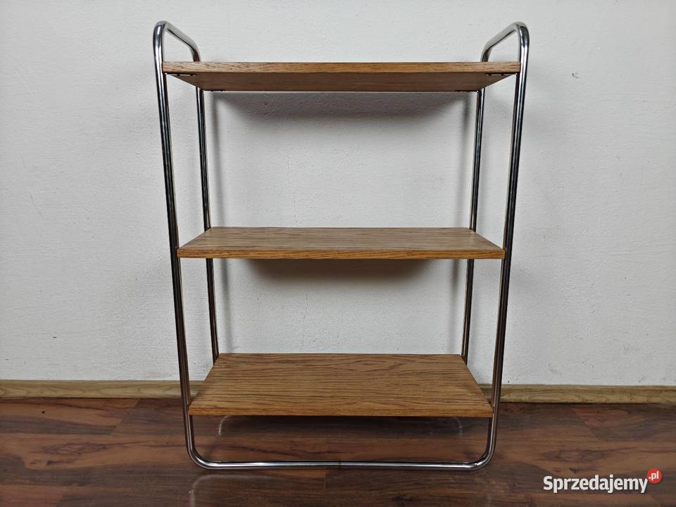 Regał pomocnik w stylu Bauhaus Dąb Chrom
Półki