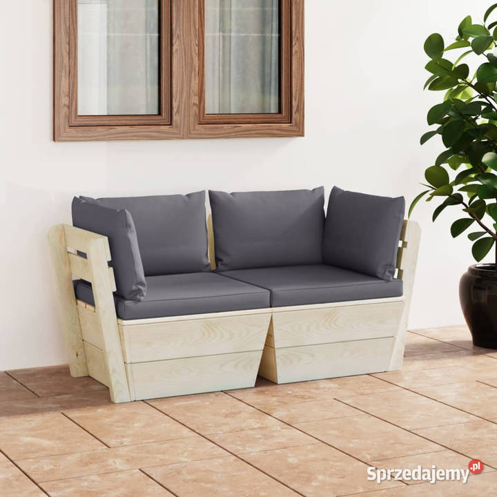 Ogrodowa sofa 2osobowa z palet z poduszkami Zestawy mebli ogrodowych mazowieckie Warszawa