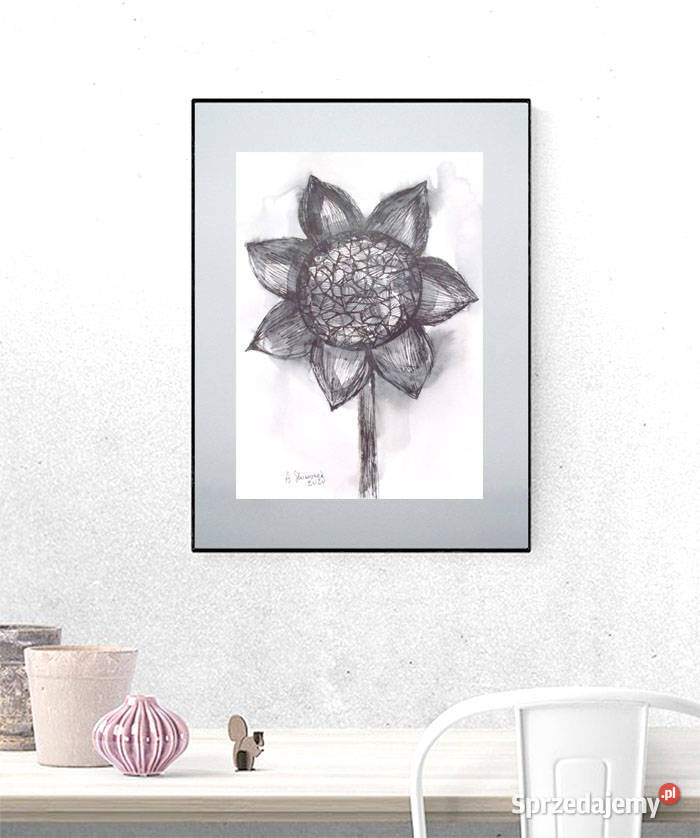 szary rysunek na ścianę skandynawski styl obraz Częstochowa