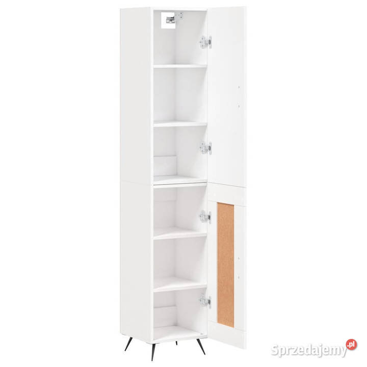 Wysoka szafka biała 345x34x180 materiał