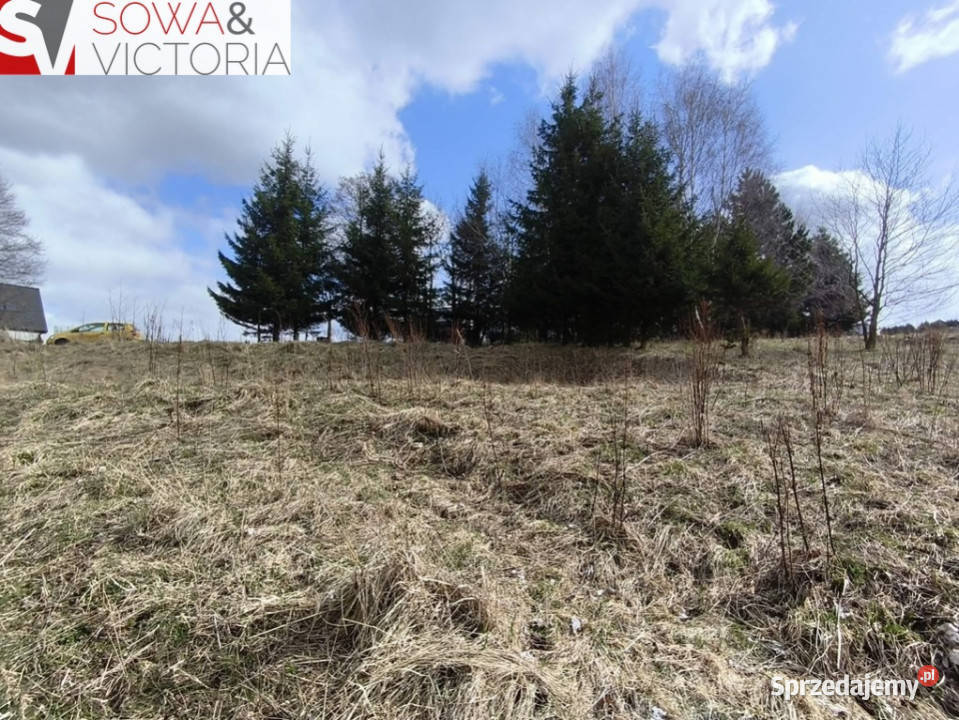 Widok na zachód słońca prąd dostępny na działce Walim sprzedam